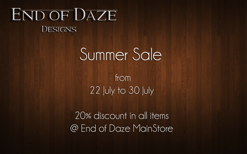 End of Daze summer sale